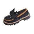 thumbnail image 2 of Miluxas Women's Leather Bowknot Chunky Platform Loafers Elegant Round ToeThick Sole Non-Slip Lug Sole Casual Dress Shoes for office Business Work Everyday Wear Black 6(37), 2 of 9