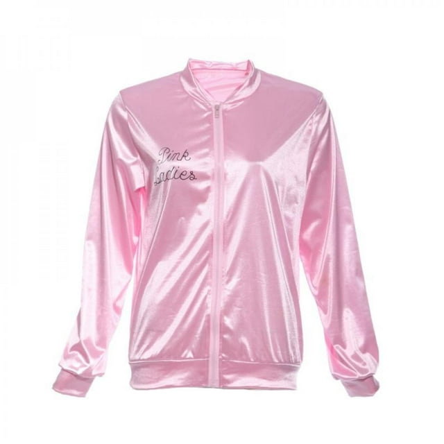 Sale Promotion!Women Basic Coats Solid Tracksuit for Women Jacket Lady Retro Jacket Women Fancy Pink Dress Grease Costume M