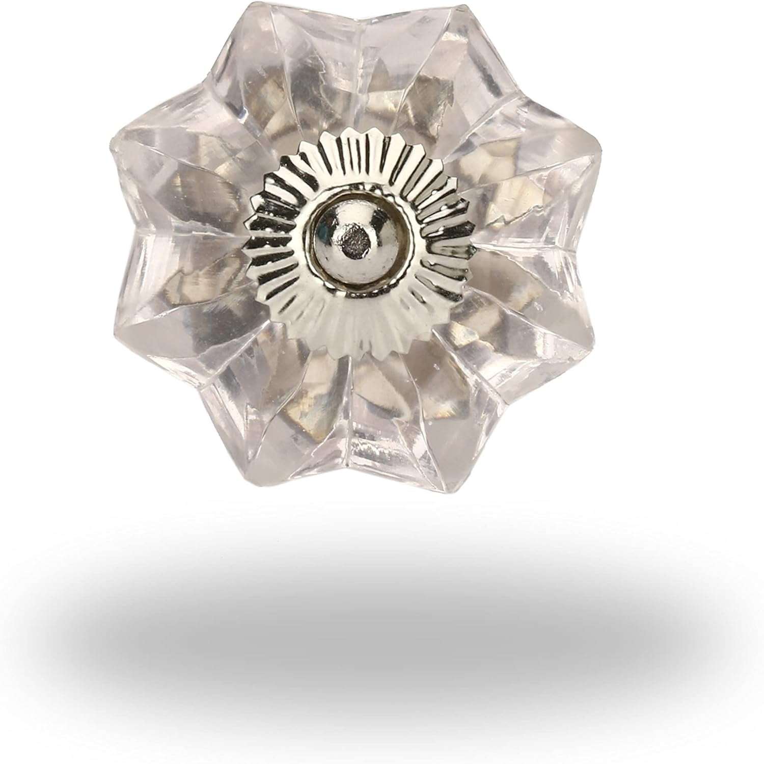 Perilla Home Set of 6 Melon Crystal Cabinet Knobs for Drawers Decorative Vintage Glass Knobs for Home Kitchen Cupboard Glass Door Dresser Wardrobe and Drawer Pulls (Clear)