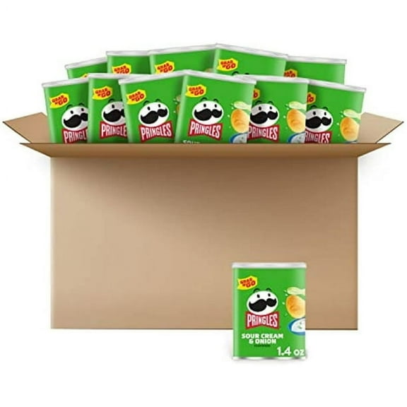 Pringles Potato Crisps, Sour Cream & Onion, 1.4 Ounce (Pack Of 12)