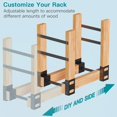 thumbnail image 4 of Firewood Rack Outdoor, Adjustable Length Wood Storage Brackets Kit, Log Stacking Stand Holder for Outdoor Indoor Fireplace, Wood Burning Fire Pits, Black, Set of 4, 4 of 9