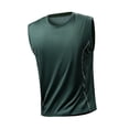 thumbnail image 3 of HappyYEE Men's Athletic Tank Tops, Casual Round Neck Sleeveless T-Shirt, Plus Size Summer Quick Dry Gym Fitness Tanks Green L, 3 of 8