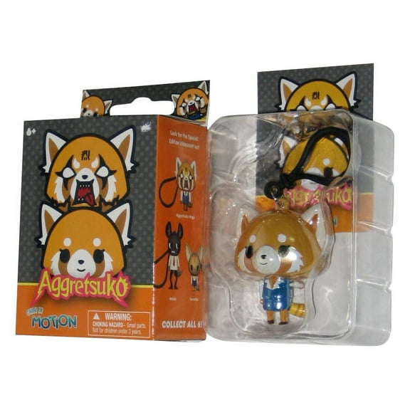 Aggretsuko Chibi In Motion Bullsitoy Metallic 2.5 Inch Mini Figure Keychain
