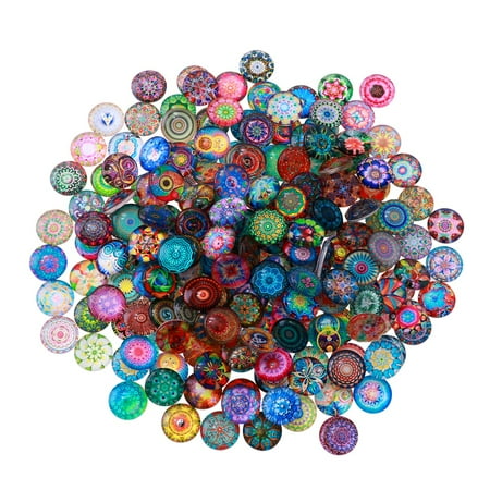 

ULTNICE 200pcs 14mm Mixed Round Mosaic Tiles For Crafts Glass Mosaic Supplies For Jewelry Making