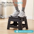 thumbnail image 4 of JONPONY Folding Step Stool with Handle Anti-Slip Foot Stool with 9 Inch Height - Holds Up to 300 lbs - Sturdy Plastic Foldable Step Stool for Kitchen, Bathroom & Living Room (Black), 4 of 8