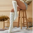 thumbnail image 4 of Vinsonshop Knee High Socks for Women Sweater Socks for Women Knit Socks Thermal Socks Comfortable Socks for Women Knee Socks for Women Knitted Socks B One Size, 4 of 6