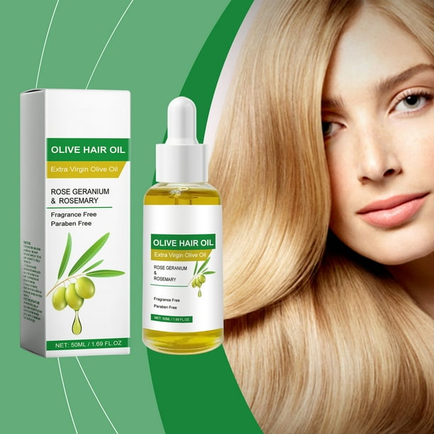 Fiudx Aceite de Oliva para El Cabello, Aceite de Oliva Virgen Extra Nutritivo, Control Del Encrespamiento, Aceite de Geranio Rosa, Protección Antioxidante, Aceite de Romero, Tratamiento Capilar Diari