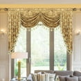 thumbnail image 3 of Luxury Waterfall Valances for Windows, Elegant Jacquard Thick Swag Waterfall Curtains Valance with Tassels for Living Room, Bedroom Party Banquet Decorations (Yellow, W59 Inch, 1 Panel), 3 of 14