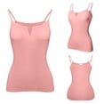 thumbnail image 6 of VV AVEORS Built In Bra Tank Tops For Women Plus Size Casual Sleeveless Hollow Out Workout Tops Yoga Gym Athletic Basic Summer Cami Shirts Pink S, 6 of 7