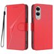thumbnail image 1 of For Samsung Galaxy S25 Edge Case Triangle Imprint Leather Phone Cover with Lanyard - Golden, 1 of 5