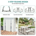thumbnail image 5 of Patiojoy Indoor & Outdoor Folding Picnic Table with Bench Seat Heavy Duty Portable Camping Table Set for Camping Dining BBQ White, 5 of 8