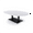 Classic White w/Matte Black Base, variant on Large Racetrack Shaped Coffee Table With Double Post Metal Base 45x70