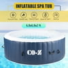 6-Person PVC Round Inflatable Bathtub w 140 Jets & Hot Tub Cover for Backyard & More Blue