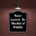 thumbnail image 2 of Water Launch - Be Mindful of Wildlife BLACK Aluminum Composite Sign 8.5''x10'', 2 of 9