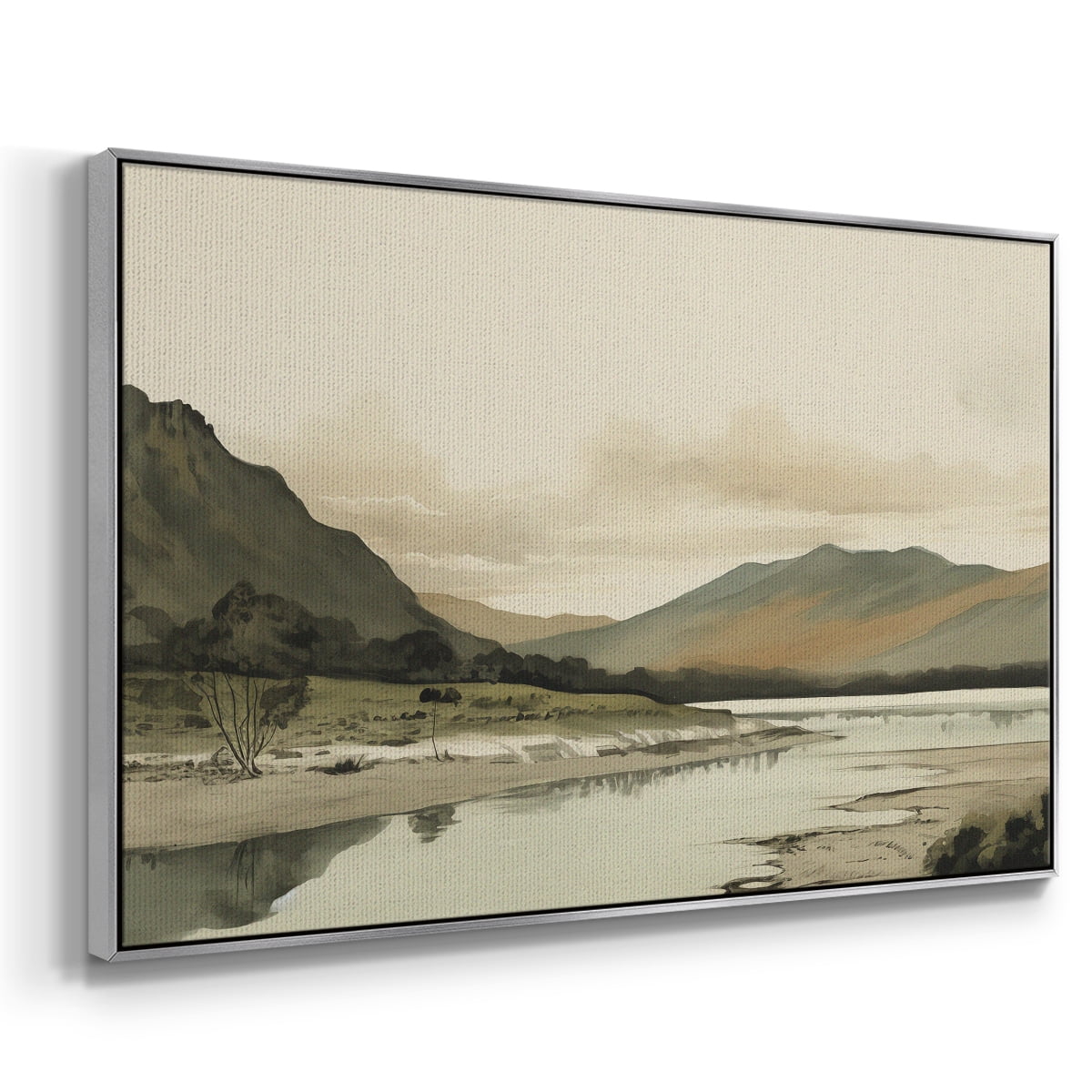 Vintage Landscape-XX By Wexford Home Framed in Silver Wood Gallery Wrapped Canvas 25 in. x 37 in.