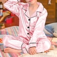 thumbnail image 2 of Niñas Ropa Color Sólido Manga Larga Traje de Hogar 60% Algodón 40% Lino, Invierno Bebé Niños Ropa Conjunto para Niño Pequeño, 2 of 5