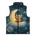 thumbnail image 4 of Xixirimido Cow Moon Galaxy Pattern Boys Girls Full Zip Fleece Vest Sleeveless Stand Collar Outwear Warm Jacket with Pockets for 4T, 4 of 6