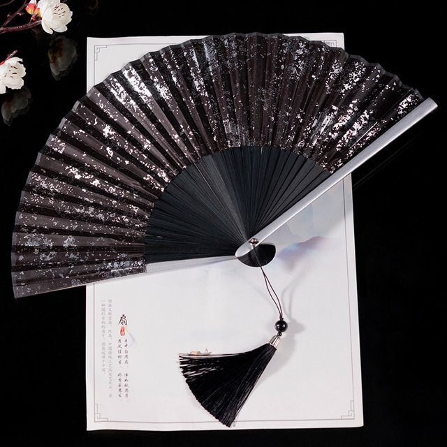 Abanico plegable con personajes Abanico de mano Abanico pequeño con grúa Abanico de regalo creativo cultural femenino