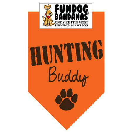 Fun Dog Bandana - Chasse Buddy - Taille unique pour Med à Lg Chiens, chasseur écharpe orange, animal