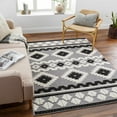 thumbnail image 3 of BoutiqueRugs Noky Bohemian Southwestern Colorful Area Rug - Tribal Diamond Boho Carpet for Living Room, Bedroom, Dining Room - Machine Washable - Black and White, Gray - 3'3" x 5', 3 of 9