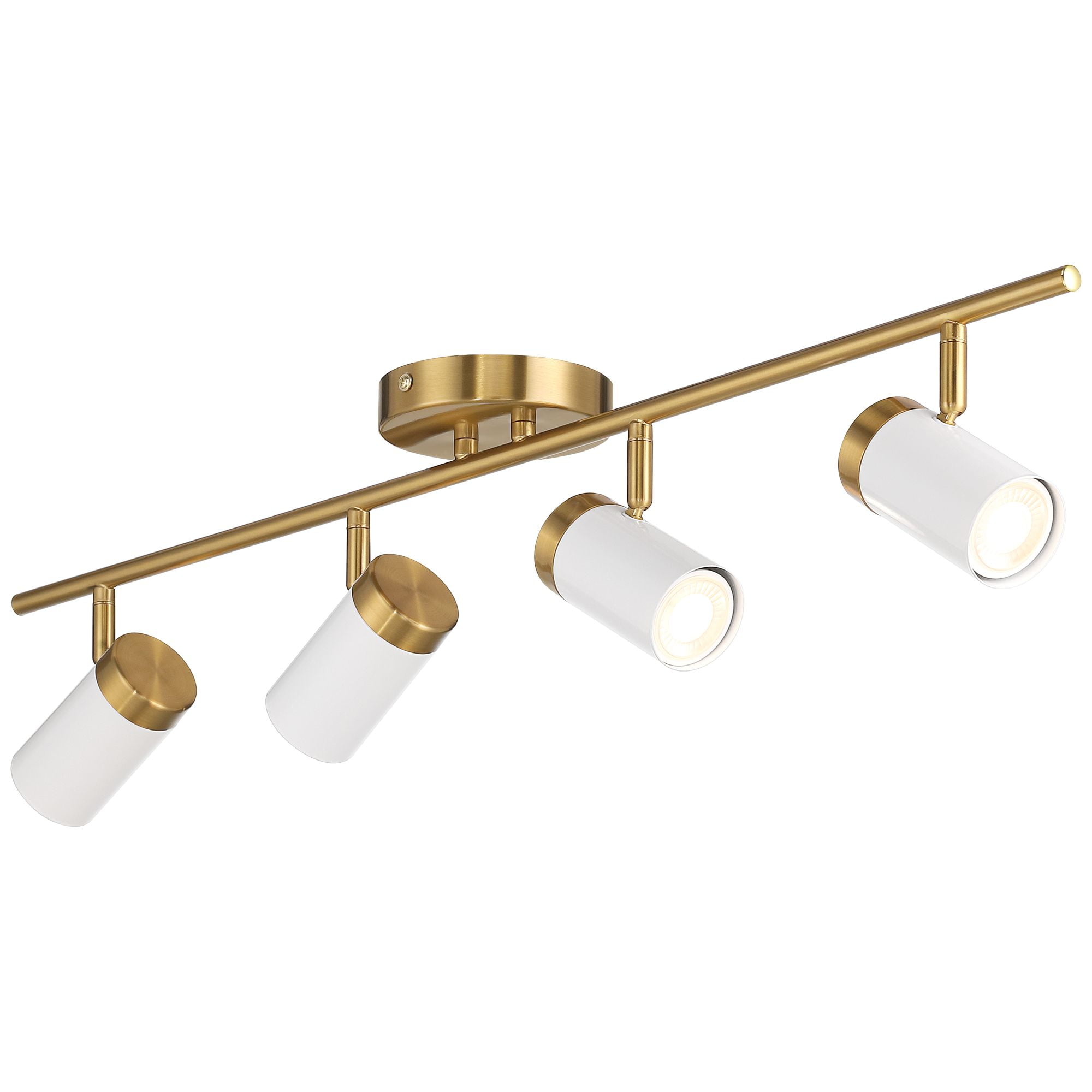Pro Track 4-Light Heads LED Ceiling Track Light Fixture Kit GU10 Dimmable Directional Gold Black Modern Kitchen Bathroom 32 1/4" Wide