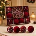 thumbnail image 2 of Dreisshy Christmas Balls Ornaments for Christmas Tree 10Pcs, Flocked Christmas Bulb Ornaments Set - Decorative Hanging Baubles, Shatterproof Christmas Decorations, Red, 2 of 7
