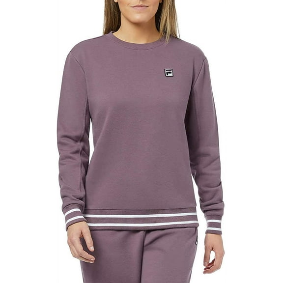 Fila Women`s Terry Crew Neck Sweatshirt (Plum,Small)