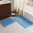 thumbnail image 3 of Lavish Home 67-0032-P Memory Foam Bath Mat Set - Woven Jacquard Fleece, Platinum - 2 Piece, 3 of 9