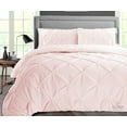 thumbnail image 1 of SKP Plus Comforter Pinch Blush 300 GSM Plush Siliconized Microfiber Fill Duvet Insert With 1000 Thread Count Egyptian Cotton Shell Fluffy Soft with Premium Piping & Matching Pillowcases, 1 of 8