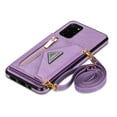 thumbnail image 2 of Dteck Case For Samsung Galaxy S20 FE (Fan Edition) 6.5-inch,Luxury Leather Zipper Card Holder Wallet Cross Body Shoulder Strap Case for Galaxy S20 FE 5G/4G Hybrid Rubber Kickstand Cover,Purple, 2 of 8