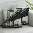 thumbnail image 3 of nygtbtfer  Landscape Decorative Throw Pillow Case Pack of 2, Brooklyn New York USA Landmark Bridge Street with Cars Photo, Cushion Cover for Couch Living Room Car,  Charcoal Grey White, 3 of 7