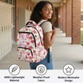 thumbnail image 3 of Bulopur Cherry Blossom Axolotl Kids Backpack for Girls, Cartoon Print School Bag Lightweight/Breathable/Durable/Waterproof Multi-Pocket Book Bag for Kids 6-12 Back to School, 3 of 7