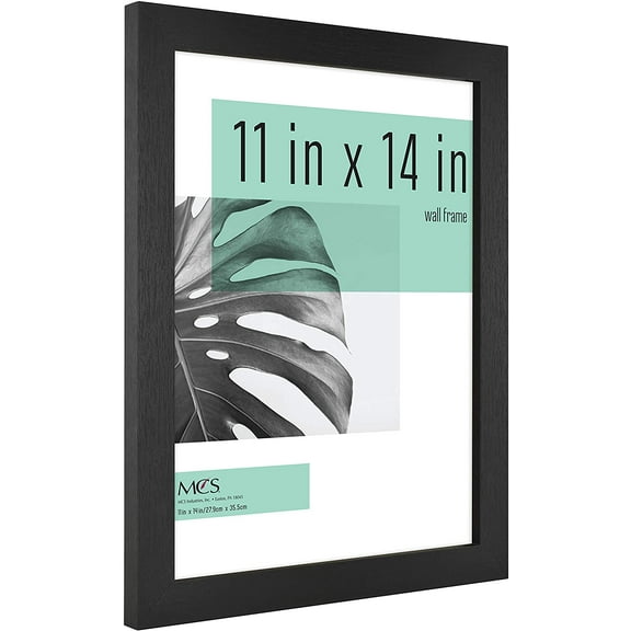 MCS Studio Gallery 11x14 Picture Frame Black Woodgrain Shatter Resistant Glass, Rectangle Photo Frame for Photos, Posters & Art Prints (1-Pack)