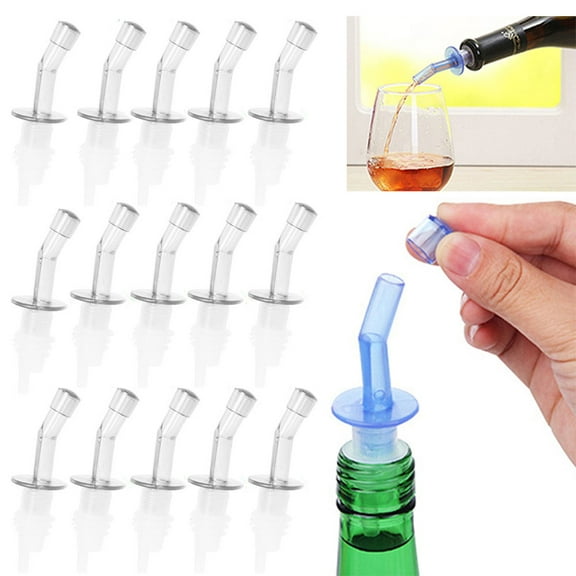 12 X Liquor Wine Oil Bottle Pourer Stopper Pour Spout Dispenser Flow Cap Plastic