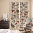 thumbnail image 3 of Kitchen Curtains 84 Inch Length 2 Panels, Retro Dinosaurs Grommets Window Treatment Curtain, Vintage Primitive Wild Animals Brown Thermal Curtains Drapes for Living Room/Bathroom, 3 of 9