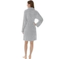 thumbnail image 3 of PAVILIA Light Gray Short Robes for Women, Plush Soft Womens Bathrobe Lightweight, Fluffy Fuzzy Cozy Women’s Bath Robe Knee Length, Shower Spa House Kimono Robe, S/M, 3 of 8
