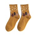 thumbnail image 4 of Gibobby Calcetines de punto frío para mujer 1Pair Fashion Rolled Socks Cotton Mid Tube Casual Christmas Polka Dot Socks (Amarillo, Unitalla), 4 of 4