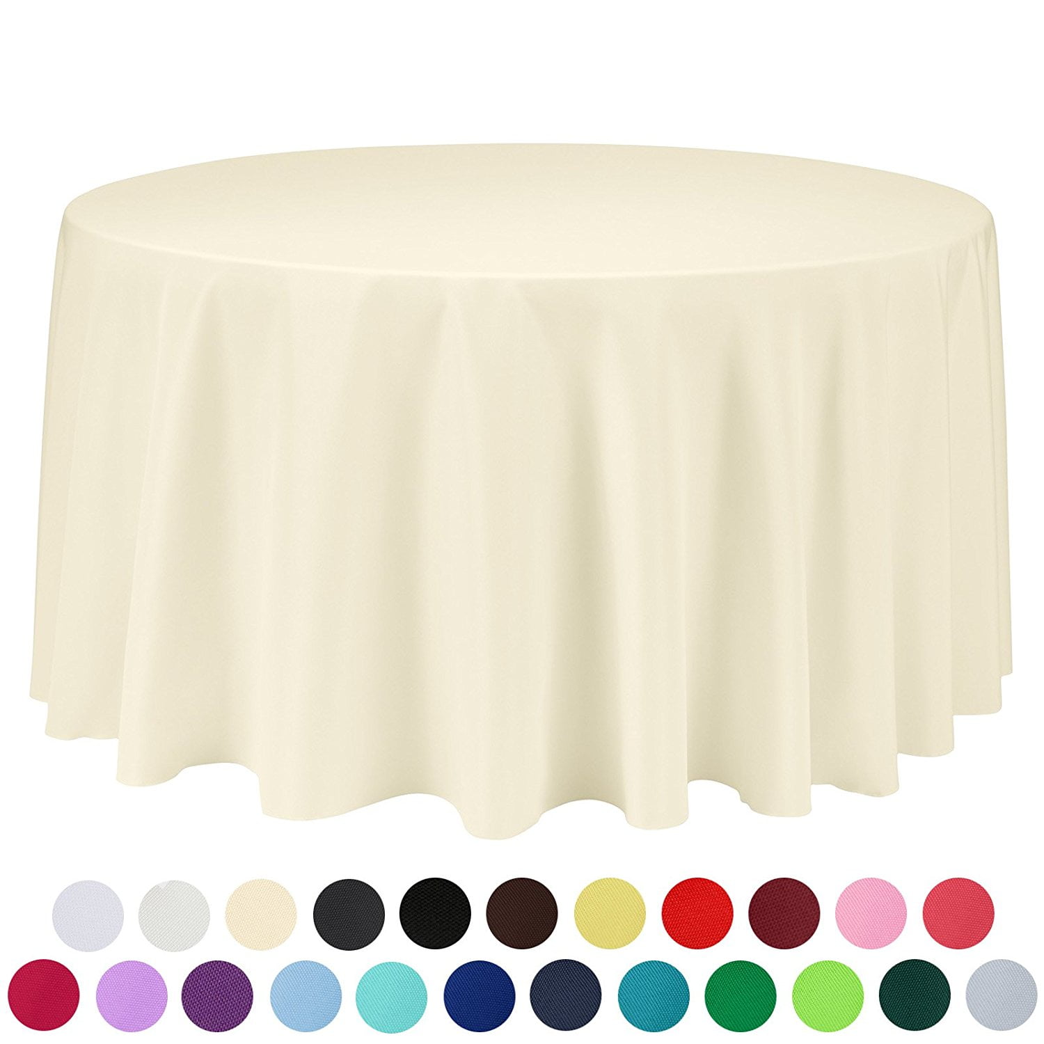 108 inch Round Solid Polyester Tablecloth for Wedding Restaurant Party ...