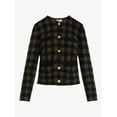 thumbnail image 5 of Free Assembly Women's Plaid Cardigan Sweater with Double Welt Pockets, Midweight, Sizes XS-XXL, 5 of 5