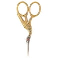 thumbnail image 1 of Tool Tron Red Ruby Swarovski Crystal Stork Scissors 3.5"-Gold-Plated - 102, 1 of 4