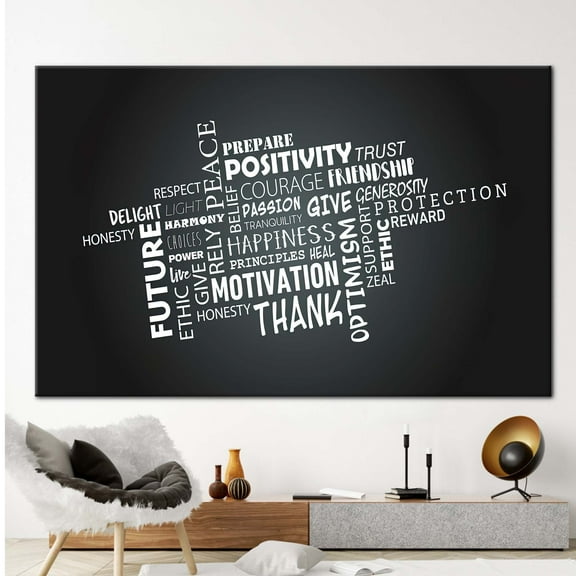 Motivation Wall Art, Frendship Printed Canvas, Inspirational Printed, Positivity, Posite Quotes Art Canvas, Success Wall Decor, Canvas Wall Decor - Rolled Canvas