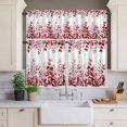 thumbnail image 3 of Kitchen Window Curtains Valance and Tier Set, Red Eucalyptus Leaves Rod Pocket Tier Curtain Valance Set, Watercolor Country Leaf Light Filtering Cafe Curtains for Bedroom Living Room, 3 of 9