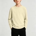thumbnail image 2 of ZVNAΖH Boys Long Sleeve Shirt, Crewneck Basic Cotton Tee, Casual School Everyday Wear, 2-13Y, 2 of 6
