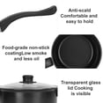 thumbnail image 3 of MDHAND 13-Piece Nonstick Cookware Set, Black Kitchen Pots and Pans Set with Glass Lids, Durable Iron Construction, Gift Box Packaging, 3 of 8