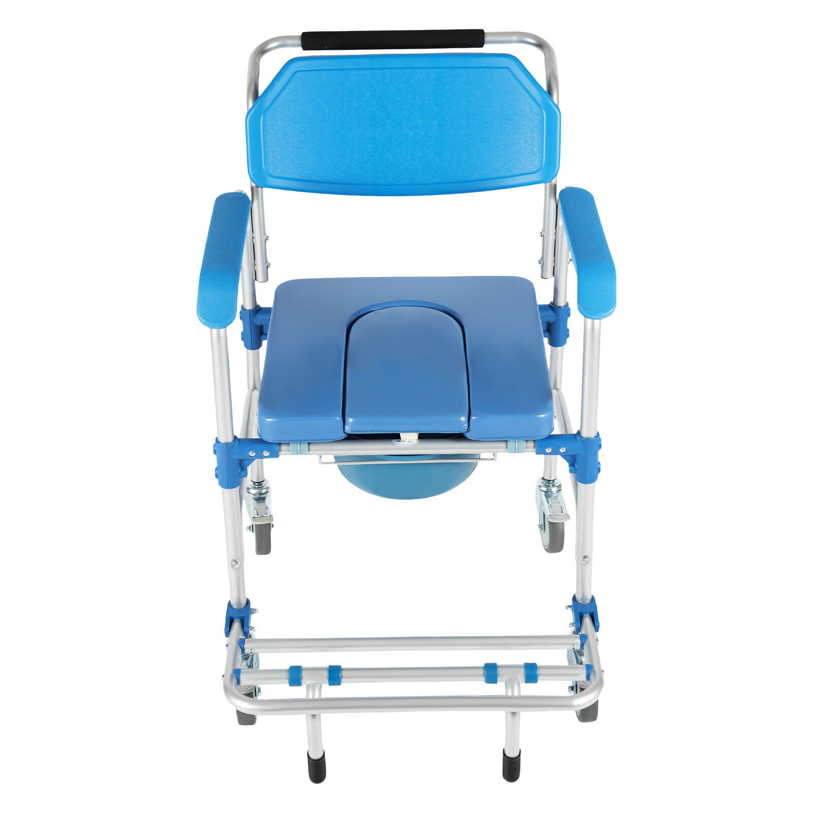 Elderly Shower Wheelchair,350lb Beside Commodes,Shower Potty Transport Chair,Bath Wheelchair Hight Adjustable,Flip Up Footrests Perfect for Handicap Disabled Travel Use