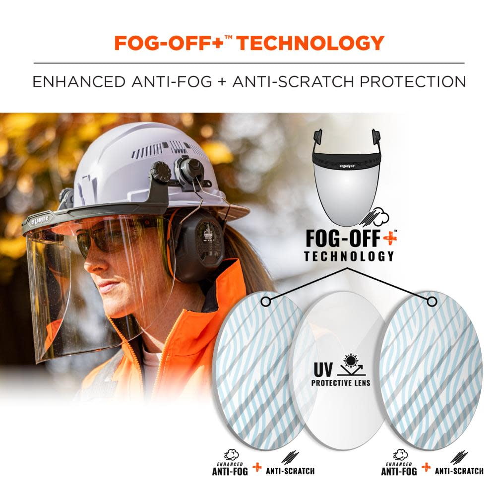 Ergodyne B3131868 8998 Face Shield Replacement for Full Brim HH, Clear