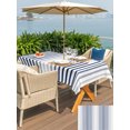 thumbnail image 5 of Outdoor Tablecloths with Umbrella Hole & Zipper, Ombre Navy Blue Grey Striped Tablecloth Rectangle 60x84 Inch, Farmhouse Modern Stripes Waterproof Table Cloth, Patio/Pool/Picnic Table Covers, 5 of 8