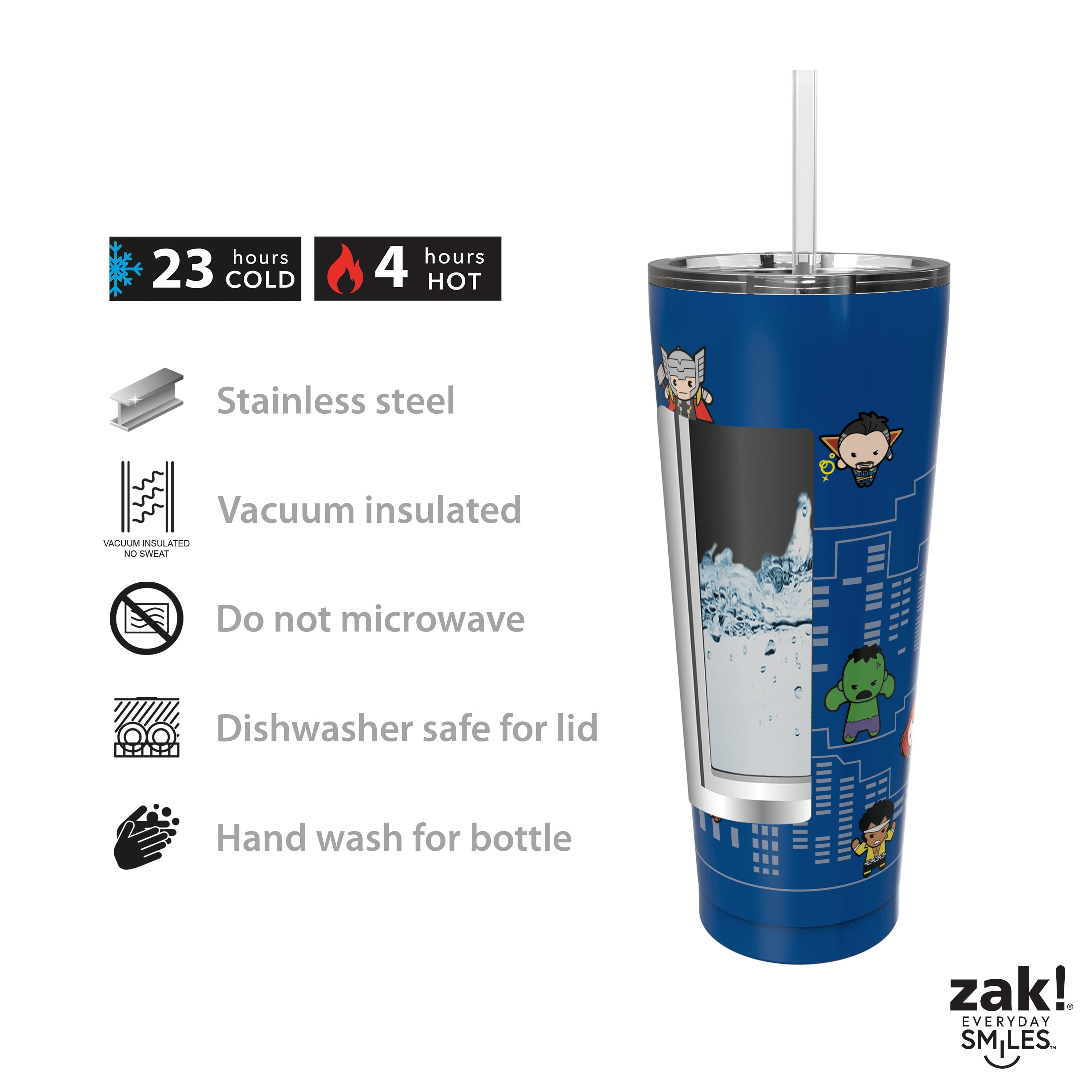 Zak 24 oz. Insulated Tumbler with Straw, 2 Pack - Butter Cream & Cherry  Blossom 