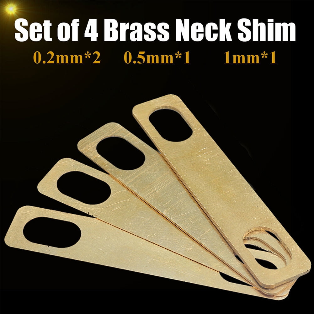 EsportsMJJ 4-teiliges Messing-Shim-Set Für Gitarren & Bässe – 0,2 / 0,5 / 1 Mm