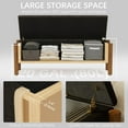 thumbnail image 6 of Modern Storage Benches with Walnut Wood Legs, 47'' Ottoman Bench with 20 Gallons Storage Space for Bedroom End of Bed, Fabric Upholstered Entryway Bench with Seating for Livingroom, Gray, 6 of 14